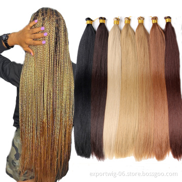 Synthetic Silky bone Straight braiding Hair Bulk Crochet onbre Braid Hair Extensions Pony Silky spiral Braiding Hair Attachments